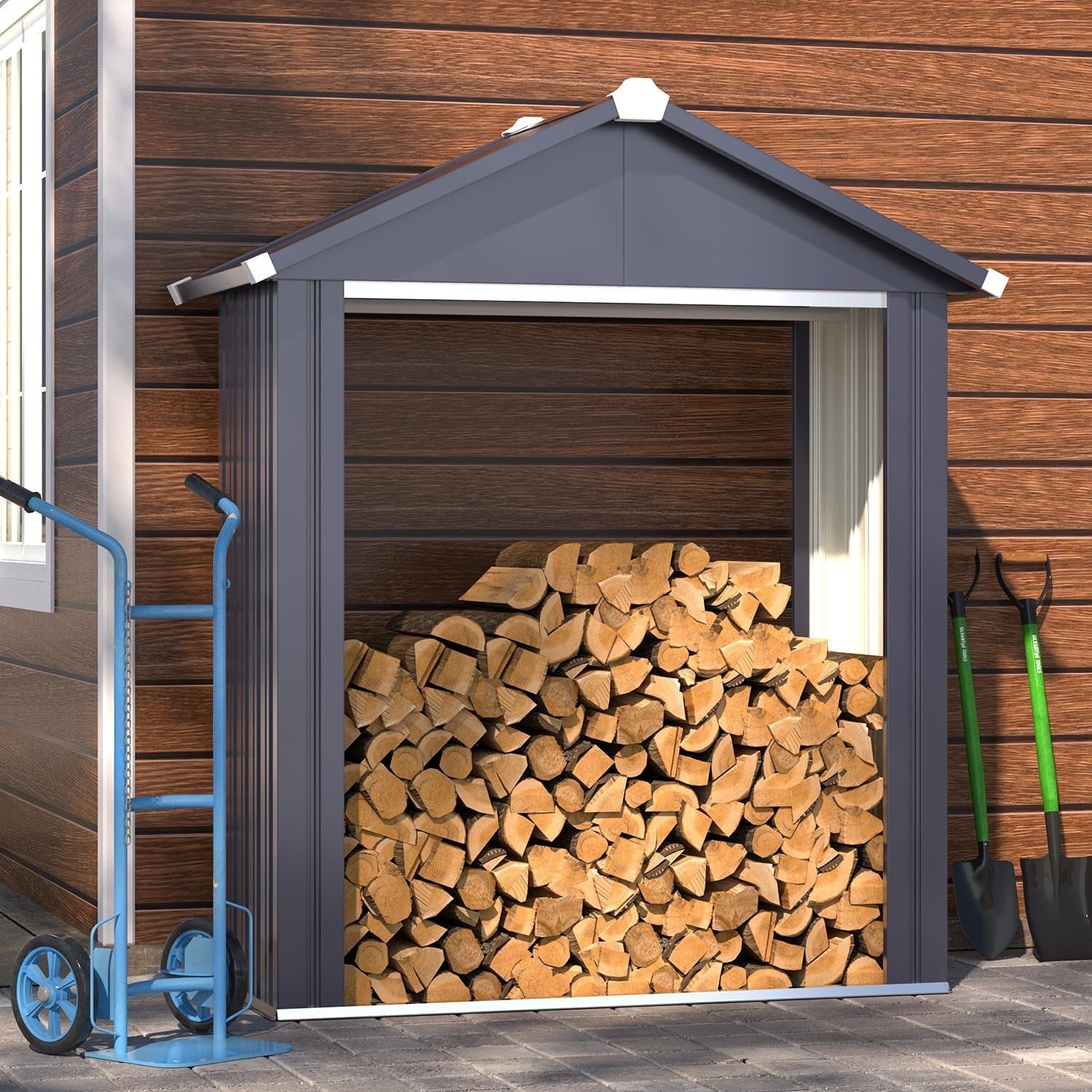 YODOLLA 2x5FT Outdoor Storage Shed, Grey
