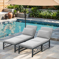 YODOLLA Outdoor Metal Chaise Lounge Chair Adjustable 5-Position Recliner