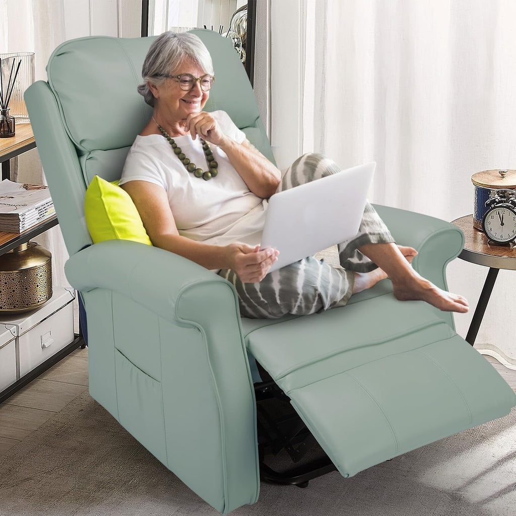 YODOLLA Electric Power Lift Recliner Chair for Elderly, Faux Leather, Mint Greenbest
