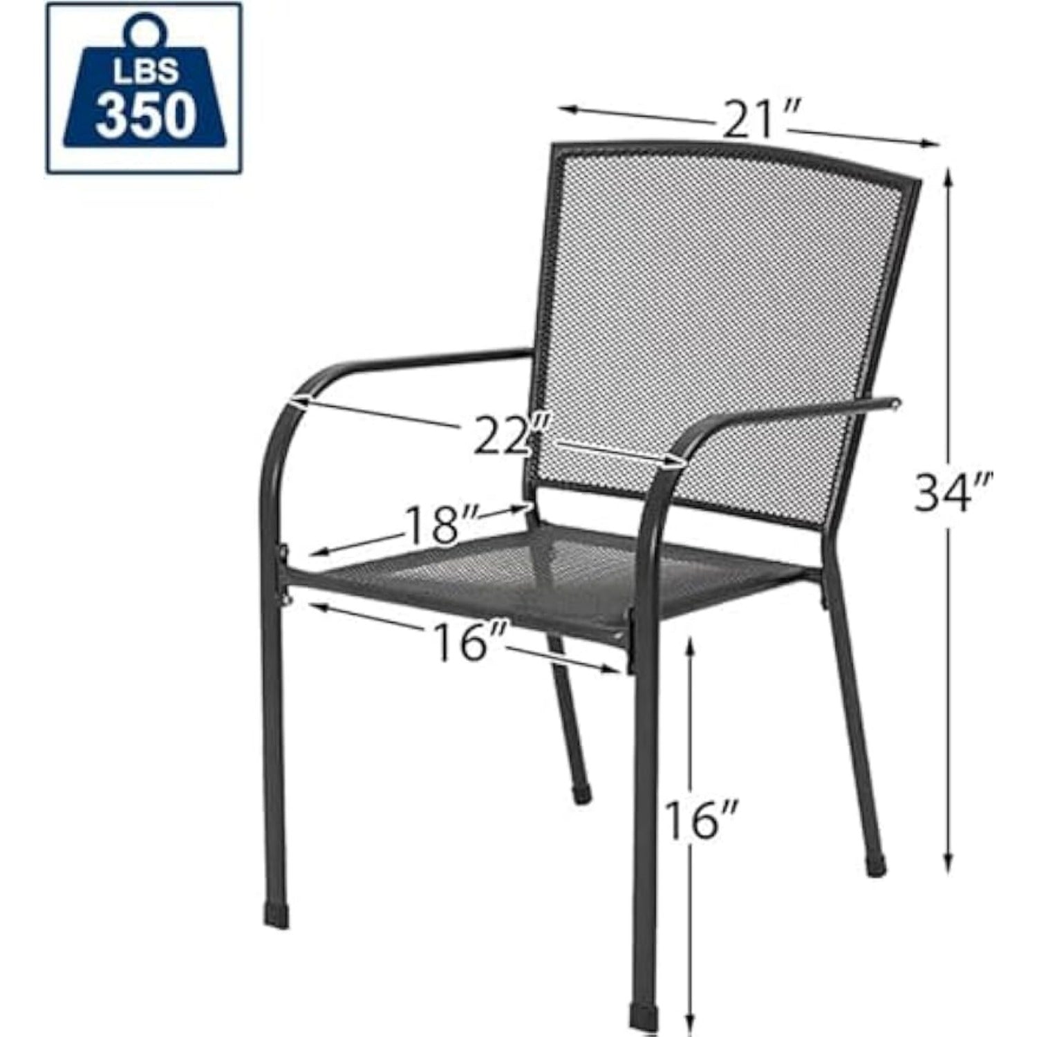 YODOLLA Stackable Patio Dining Chairs Set of 4best