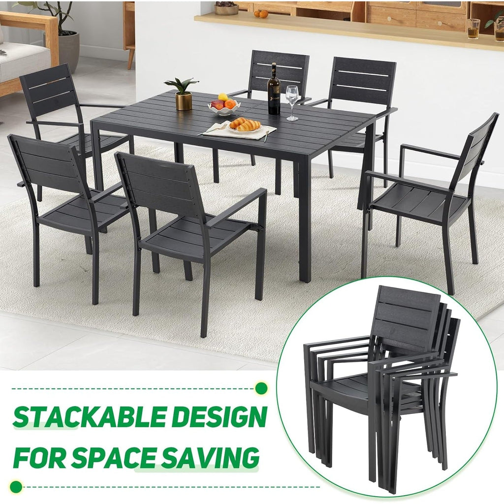 YODOLLA 7-Piece Aluminum Patio Table and Chairs Set