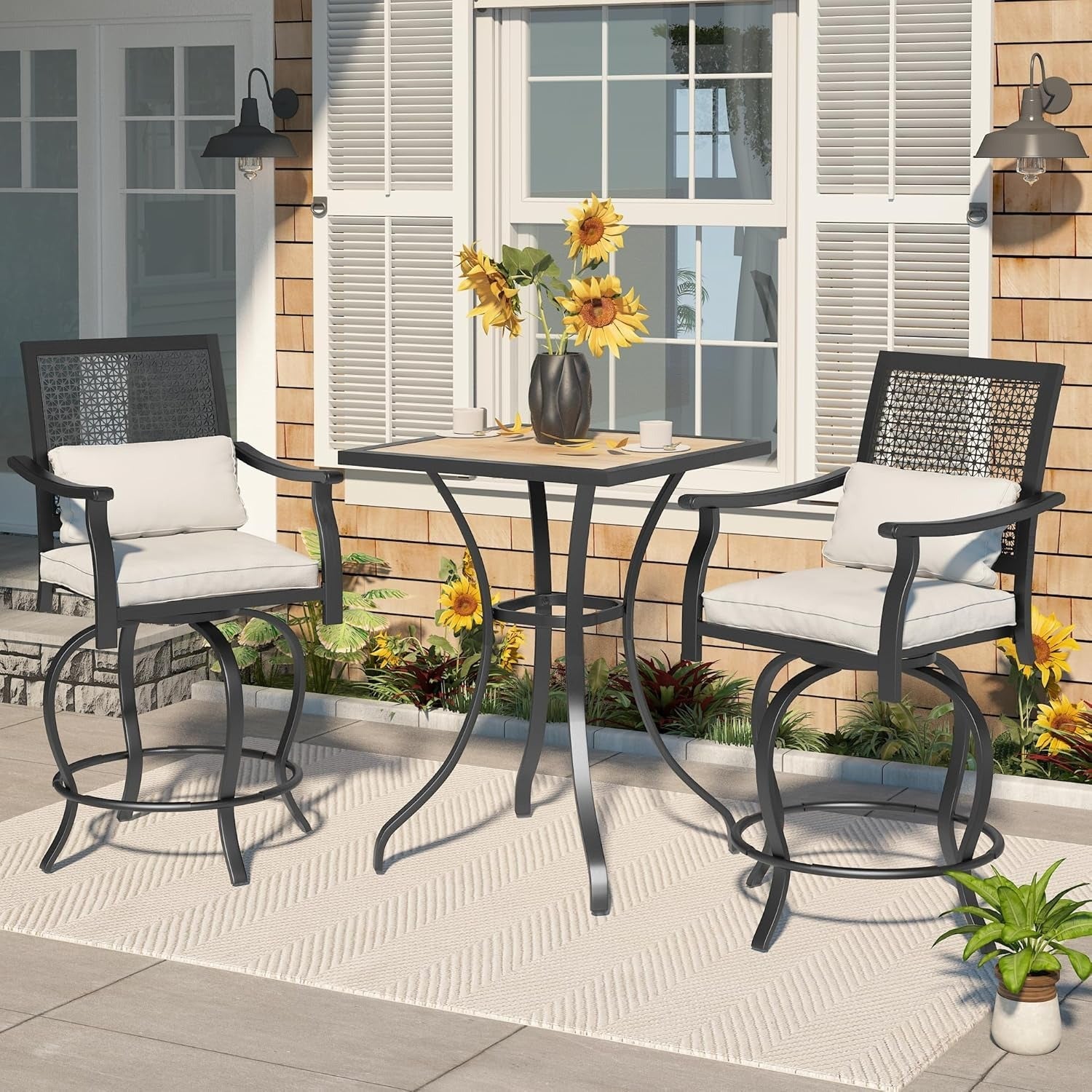 YODOLLA High Top Patio Bar Set Dining Table Set