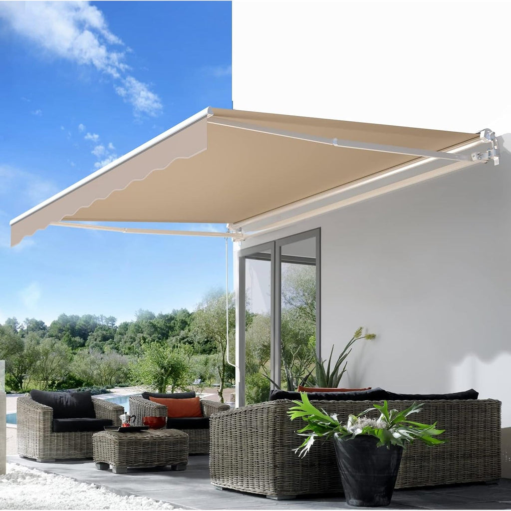 YODOLLA 8.2'×6.5' Manual Retractable Awning Sun Shade
