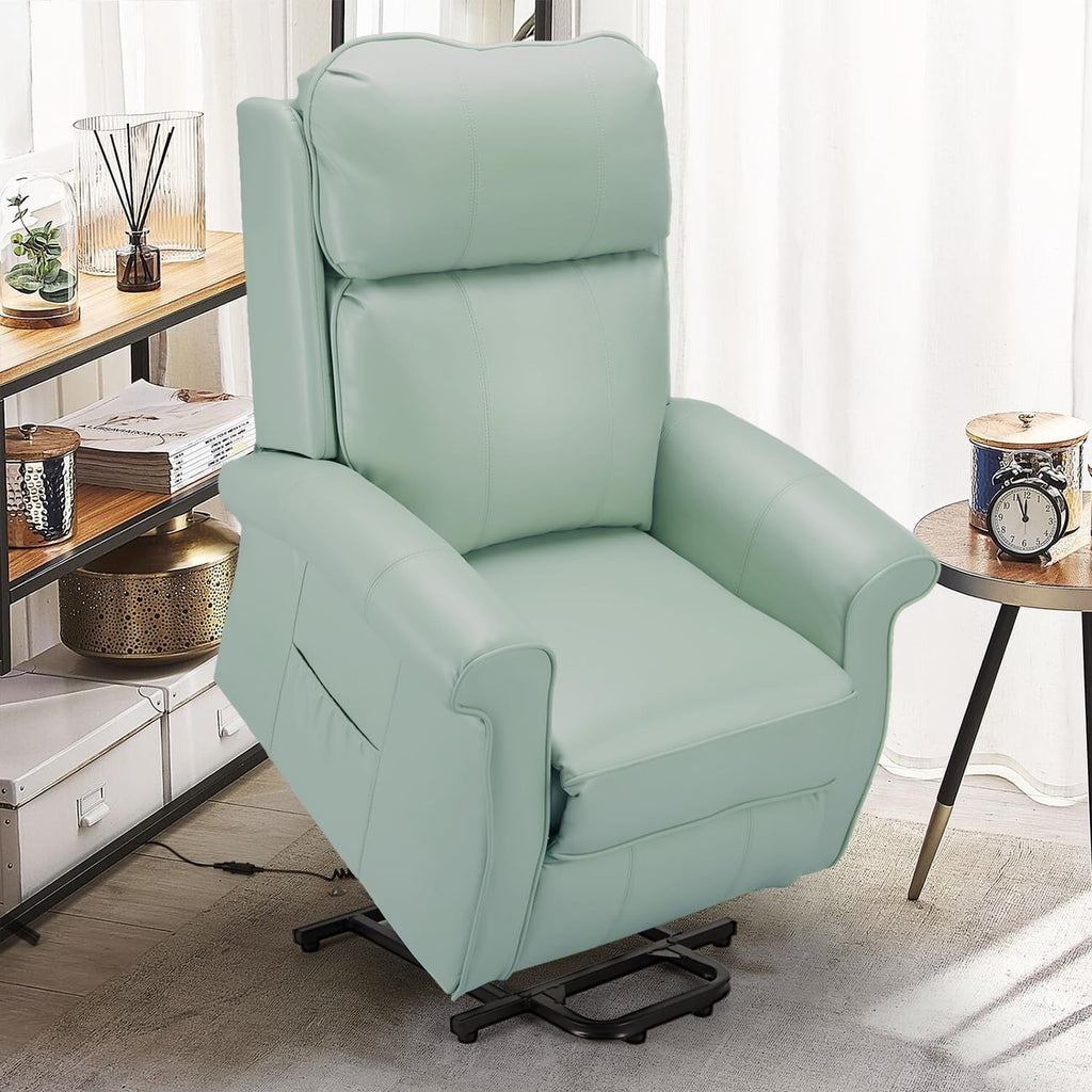 YODOLLA Electric Power Lift Recliner Chair for Elderly, Faux Leather, Mint Greenbest