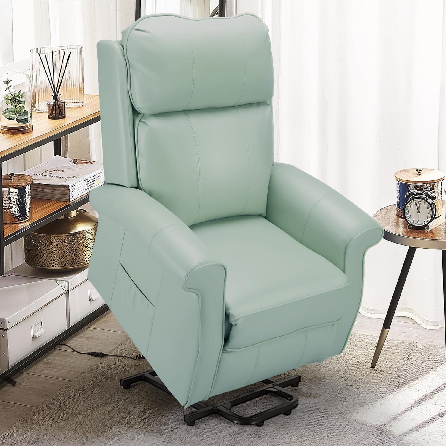 YODOLLA Electric Power Lift Recliner Chair for Elderly, Faux Leather, Mint Greenbest
