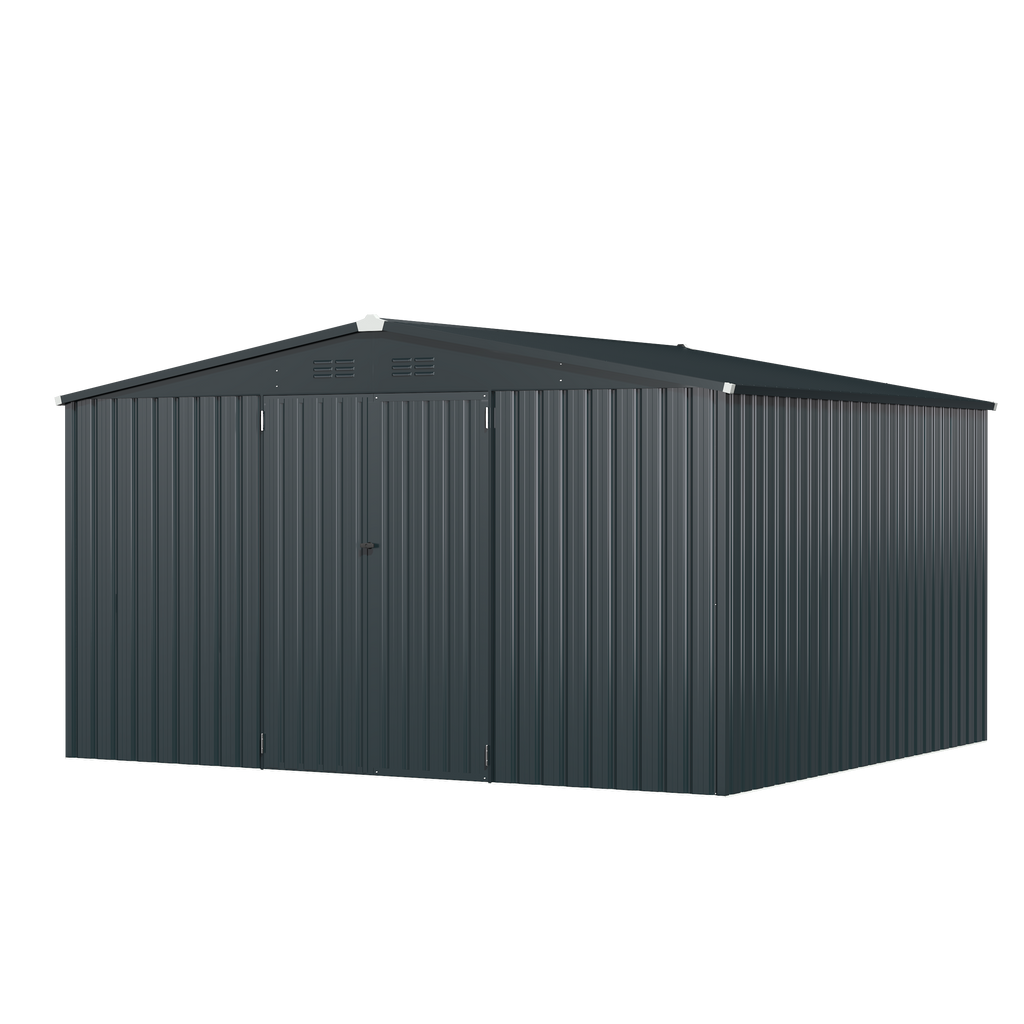 YODOLLA Shed 12' x 10' Outdoor Storage Shed, Dark Grey