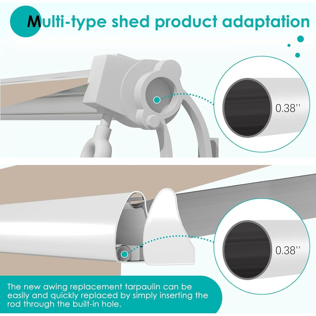 YODOLLA 13x8FT Retractable Awning Replacement Sunshade Canopy