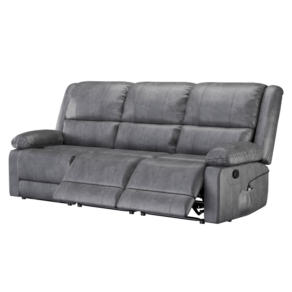 YODOLLA Reclining Sofa 3-Seater Couch, Graybest