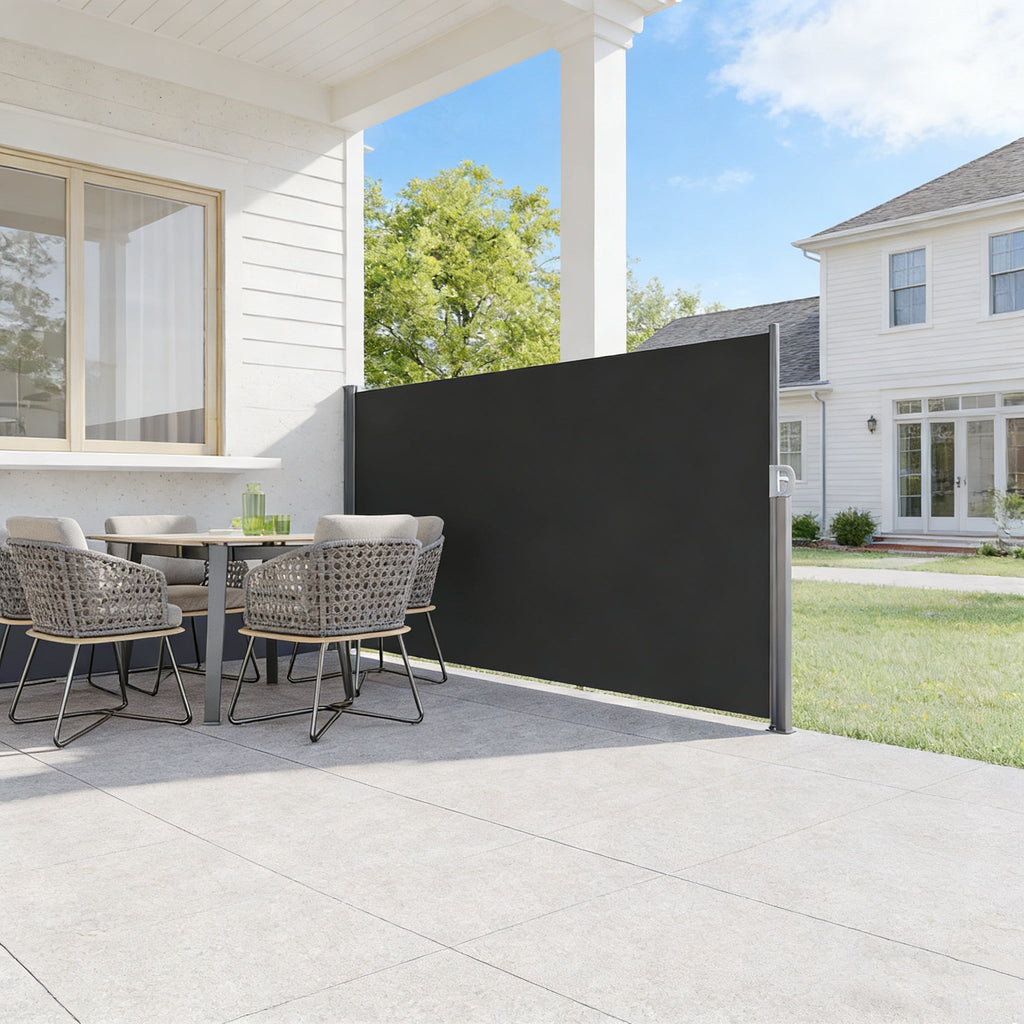 YODOLLA 118"x 63" Splashproof Retractable Side Awning, Black