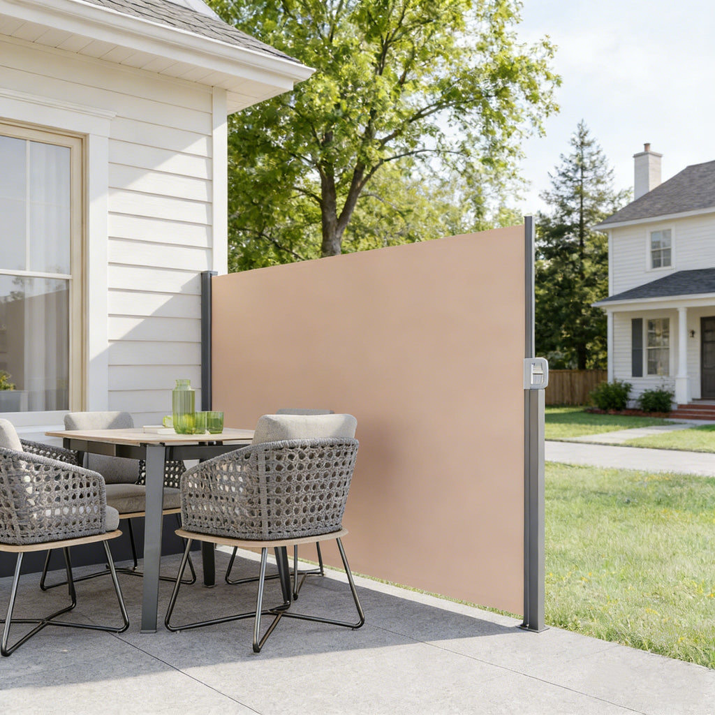 YODOLLA 118"x 71" Splashproof Retractable Side Awning, Beige