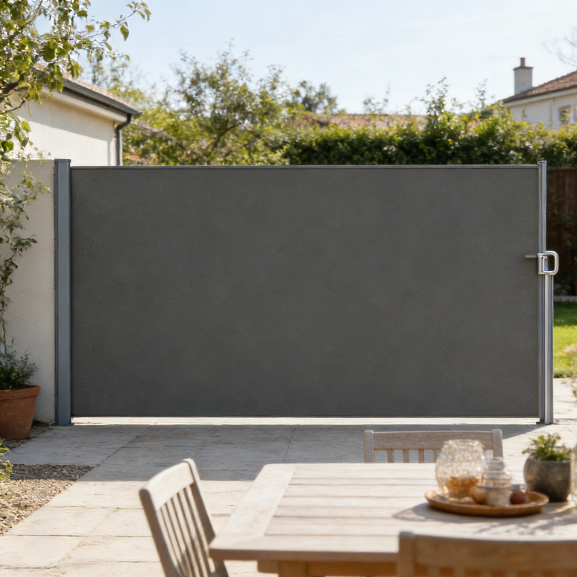 YODOLLA 138"x 71" Splashproof Retractable Side Awning, Dark Grey