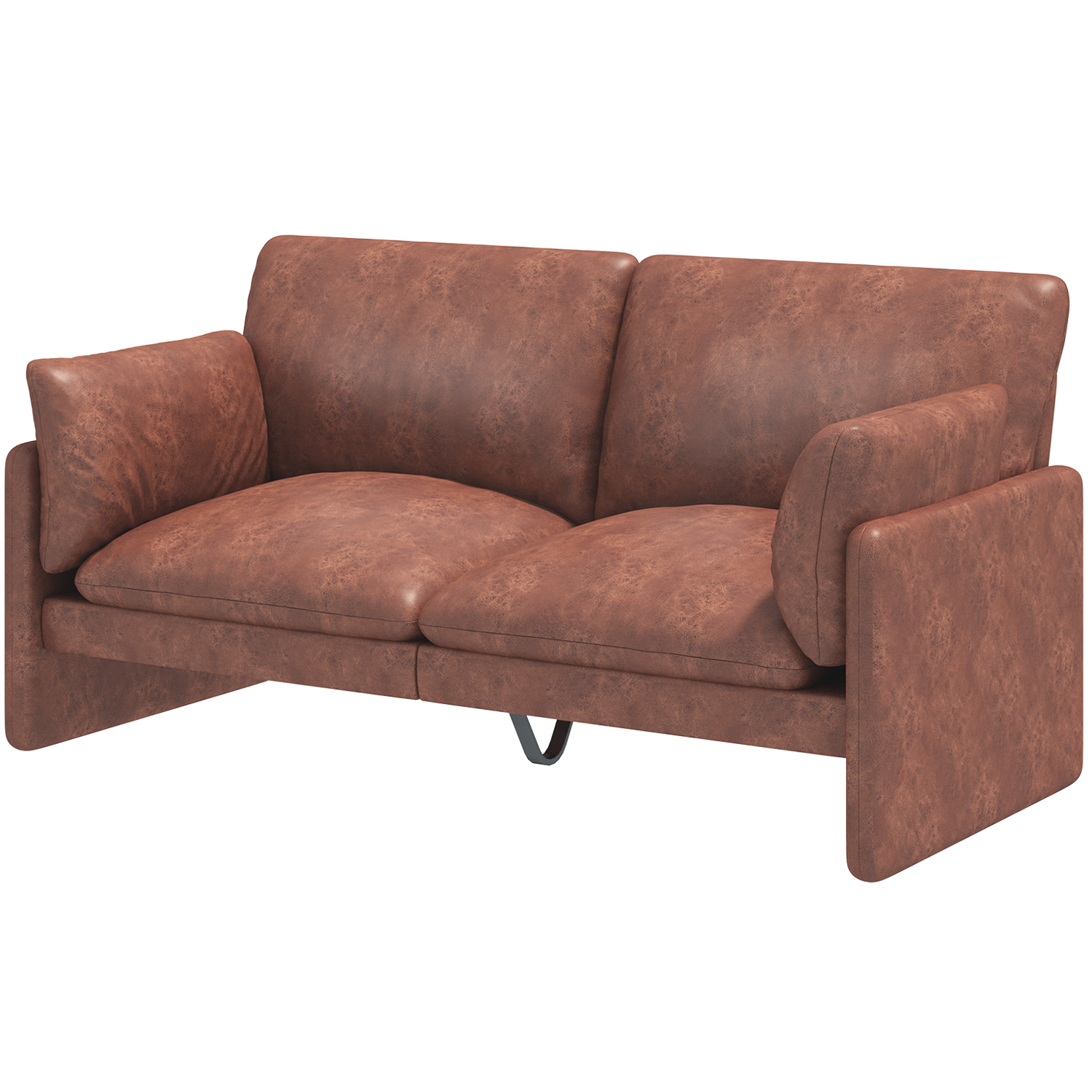 YODOLLA 68'' Modern Love Seat Sofa Couches, Faux Leather Brownbest