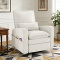 YODOLLA Rocking Chair Reclining Sofa Chair, Faux Leather Whitebest