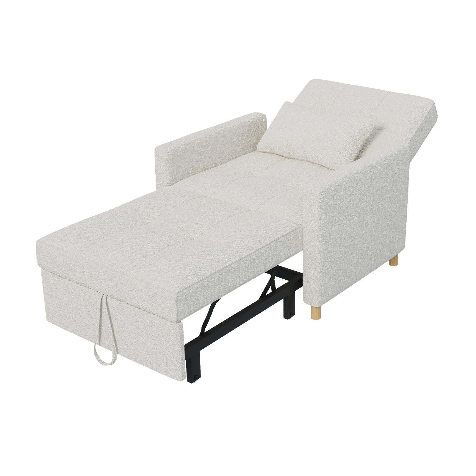 YODOLLA 3 in 1 Chair Bed Sleeper for Adults, Teddy White