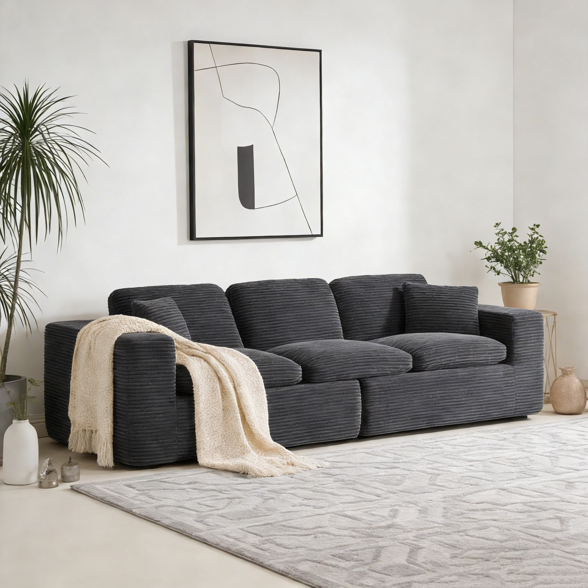 YODOLLA 110" Oversized Sofa Cloud Boneless Couch