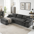 YODOLLA 110" L Shaped Modular Sectional Sofa Cloud Boneless Couch