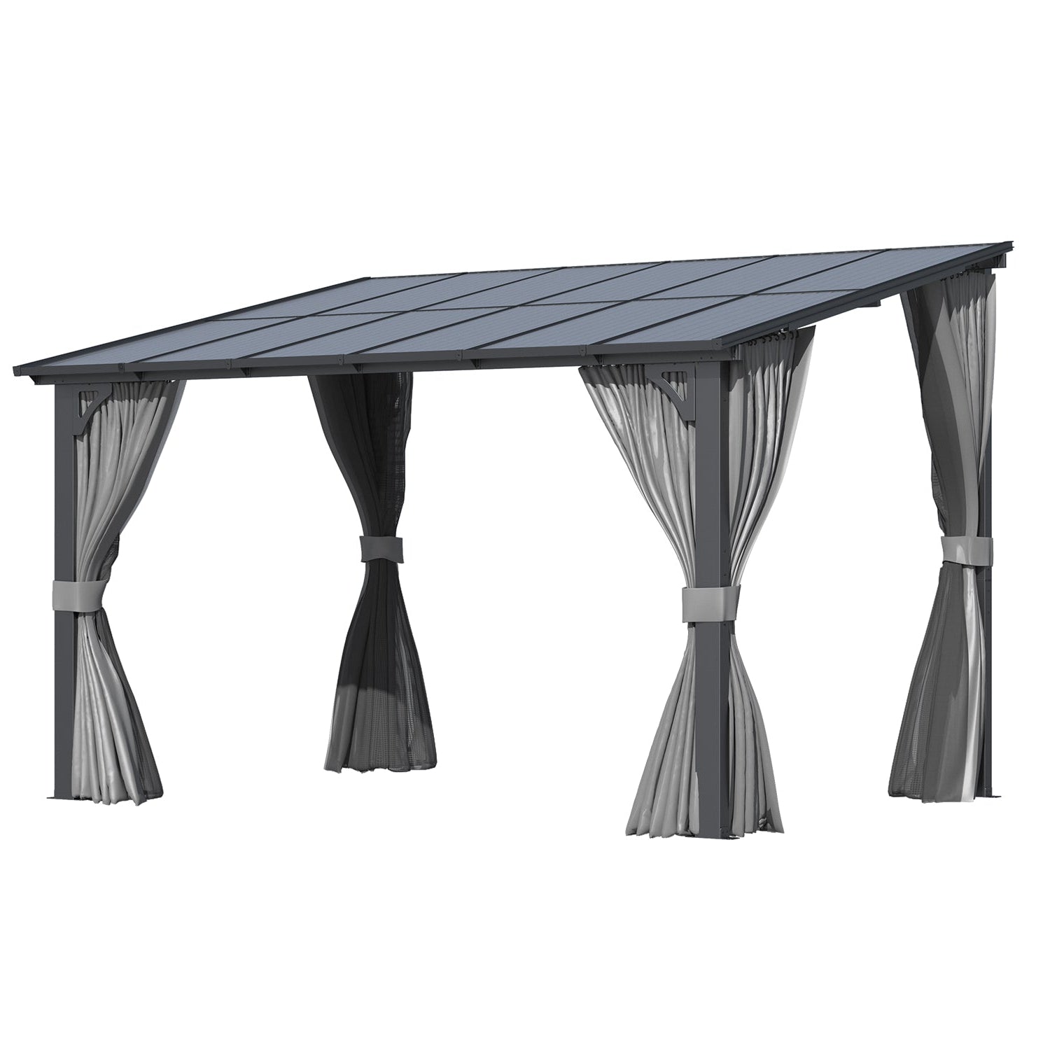 YODOLLA 12' x 8' Gazebo Outdoor Pergola Gazebo with Curtains and Nettingbest