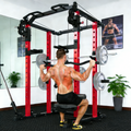 YODOLLA Power Squat Rack Cage Power Rack with LAT Pulldown