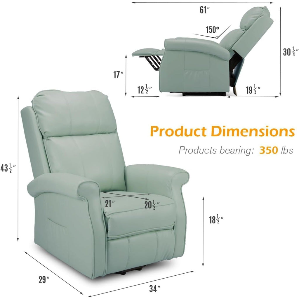 YODOLLA Electric Power Lift Recliner Chair for Elderly, Faux Leather, Mint Greenbest