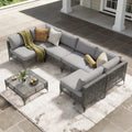 YODOLLA 7-Piece Outdoor Sofa Set, Gray Rattan & Grey Cushionsbest