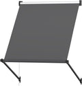 YODOLLA Retractable Awning, Manual Outdoor Awnings, Dark Grey