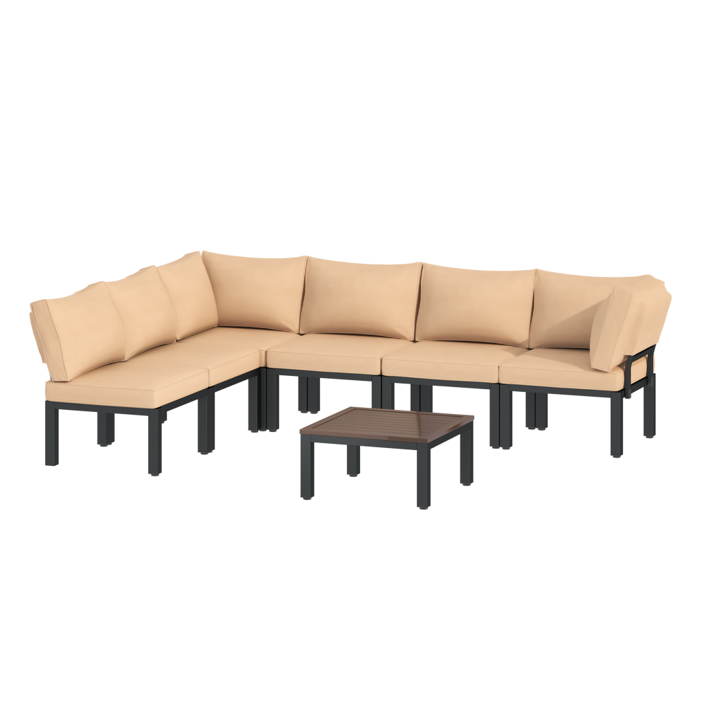 YODOLLA Outdoor Patio Furniture Set, 7 Piece Metal Patio Sectional Conversation Sofabest