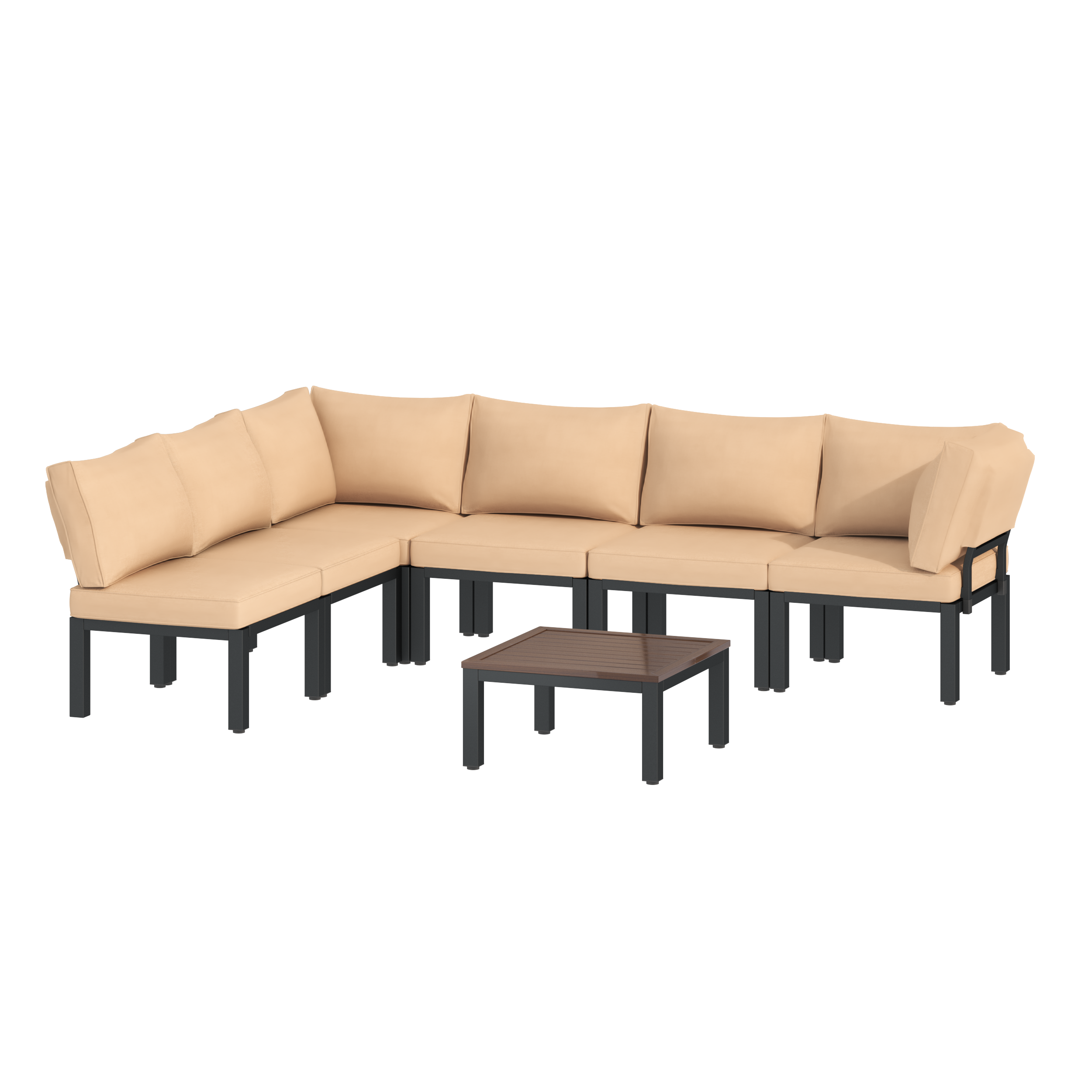 YODOLLA Outdoor Patio Furniture Set, 7 Piece Metal Patio Sectional Conversation Sofabest