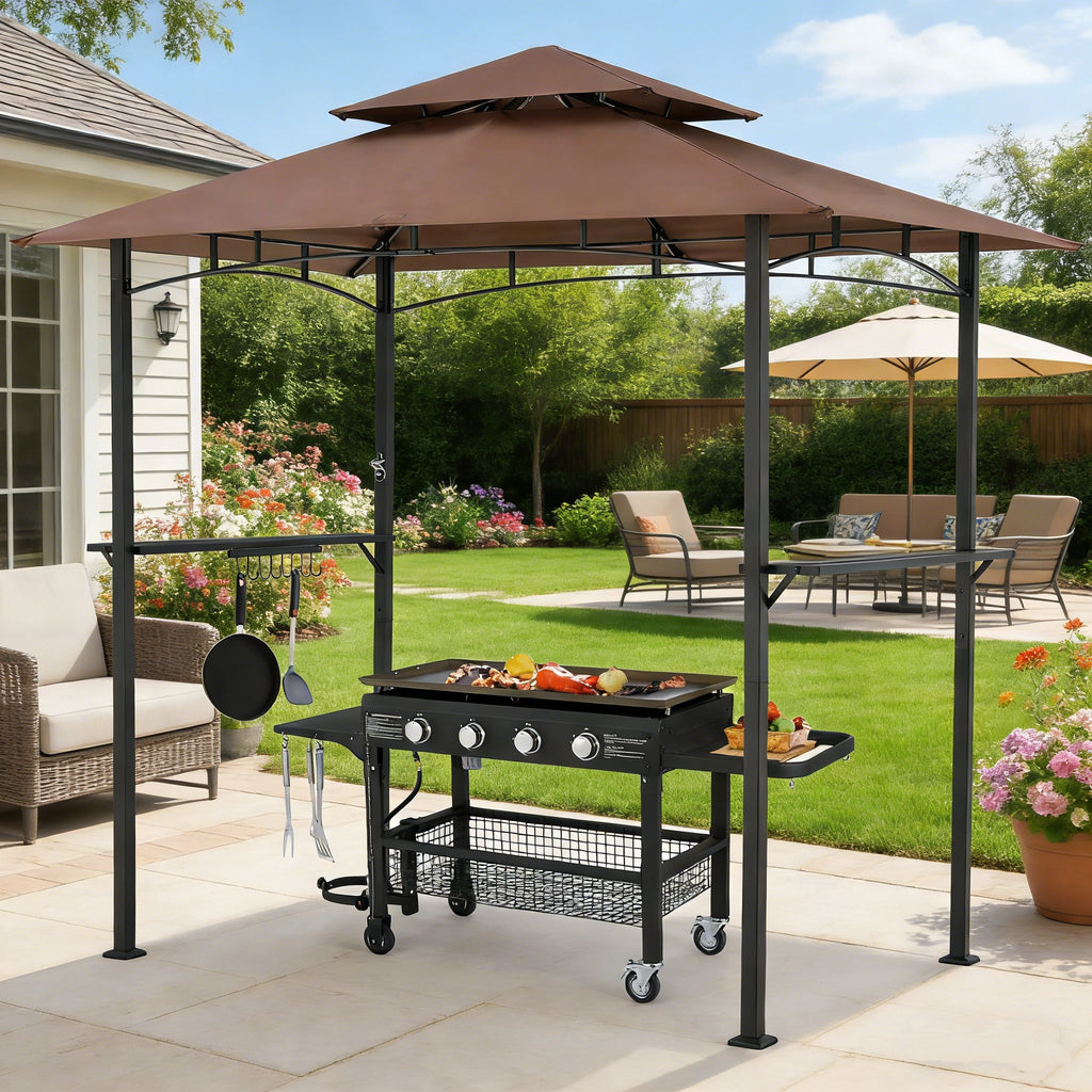 YODOLLA 8' x 5' Grill Gazebo, Brown