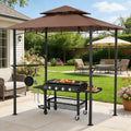 YODOLLA 8' x 5' Grill Gazebo, Brown