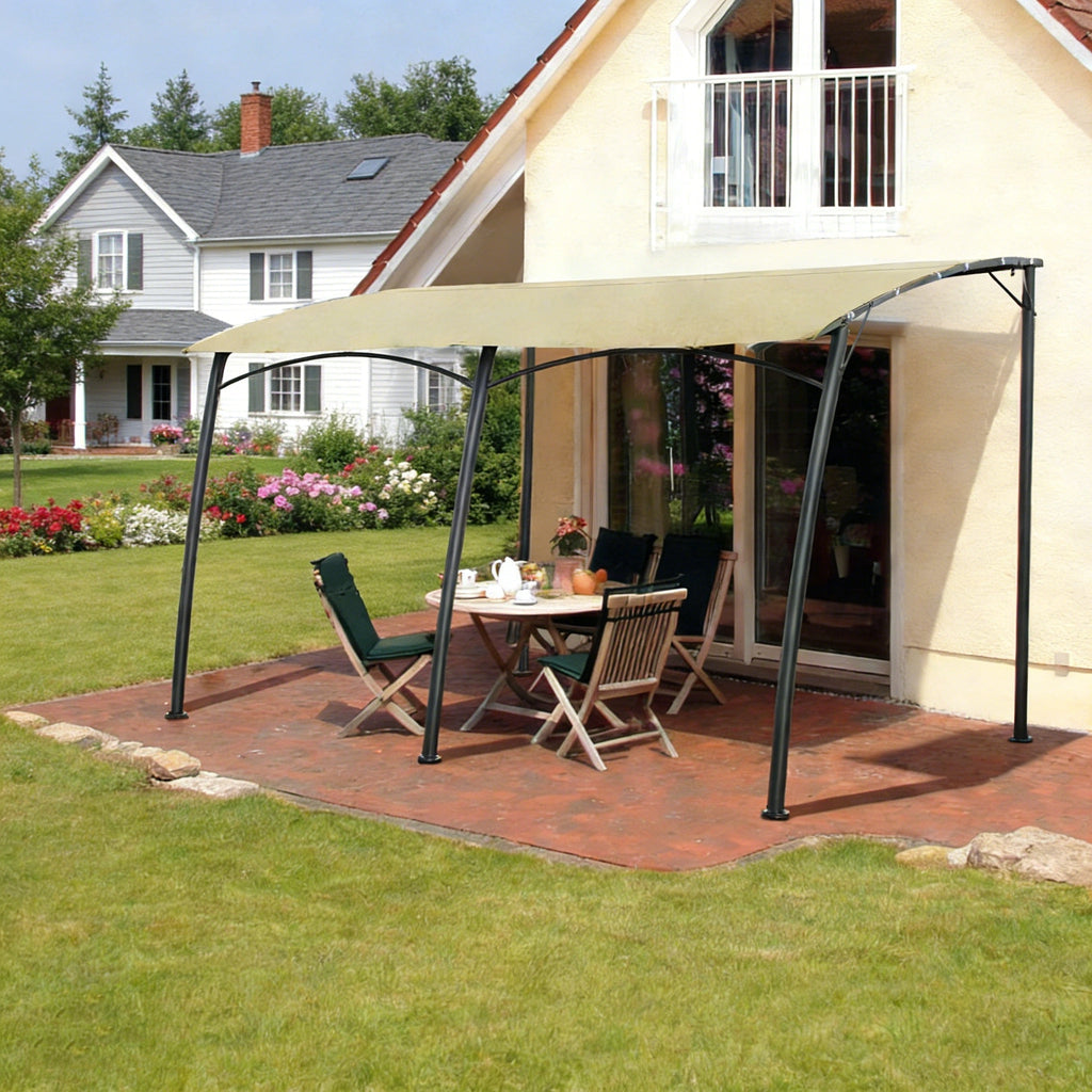 YODOLLA 13'x10' Beige Wall Mounted Pergola