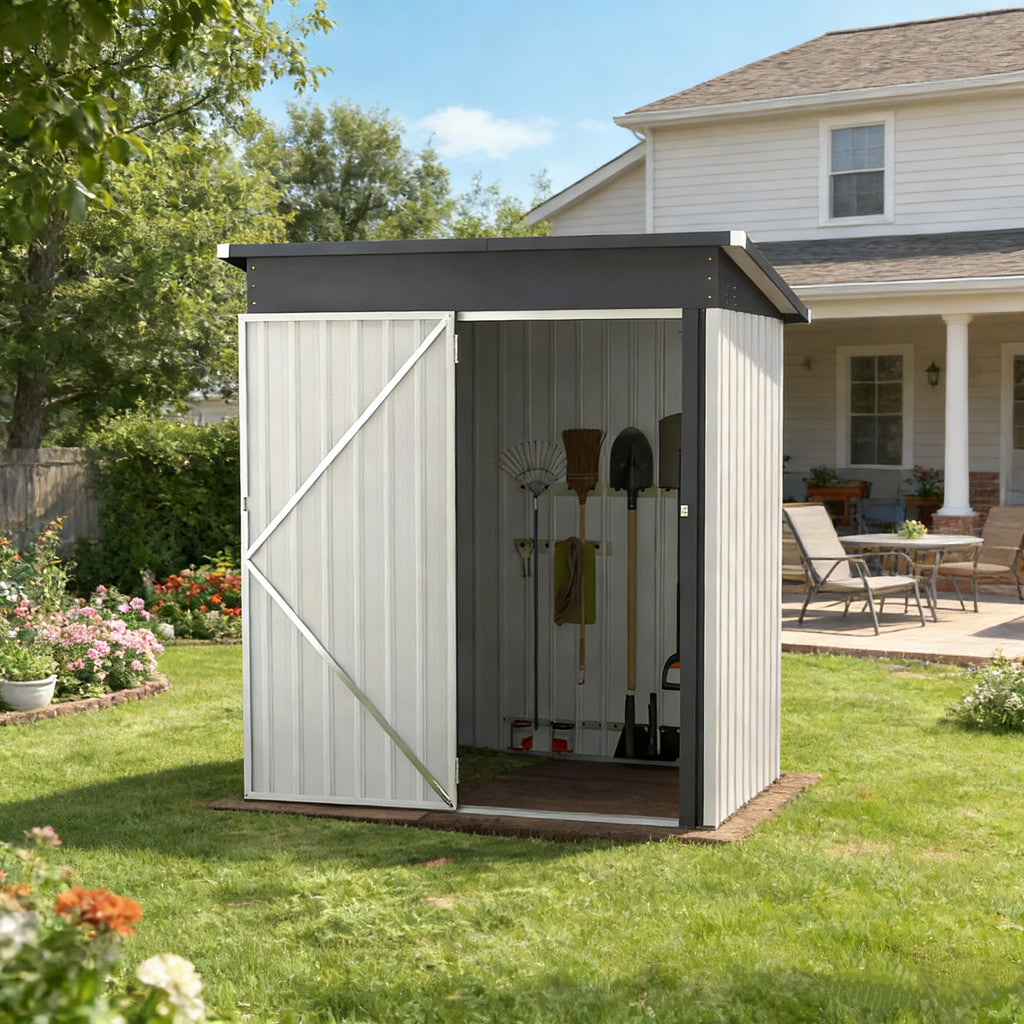 YODOLLA 5x3 Outdoor Storage Shed, White