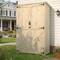 YODOLLA Outdoor Storage Shed with Waterproof Roof, Natural Woodbest