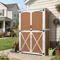 YODOLLA Outdoor Storage Shed with Waterproof Roof, Brown