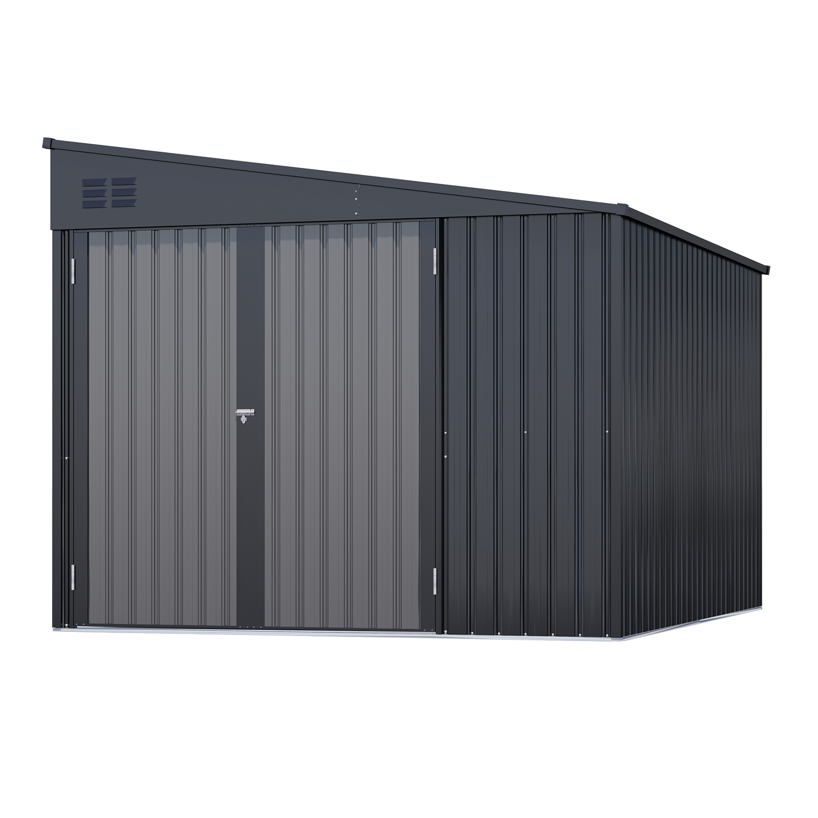 YODOLLA 8x10 Lean-to Shed, Outdoor Storage Shed, Dark Gray