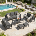 YODOLLA 7 Pieces Aluminum Patio Furniture Set, Dark Gray