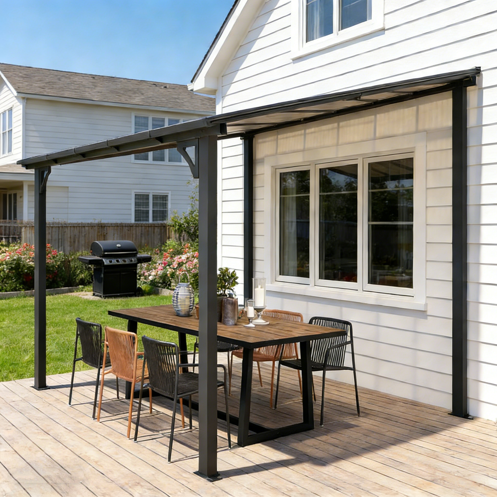 YODOLLA 10’ x 10’ Gazebo, Wall Mounted Gazebos Pergola