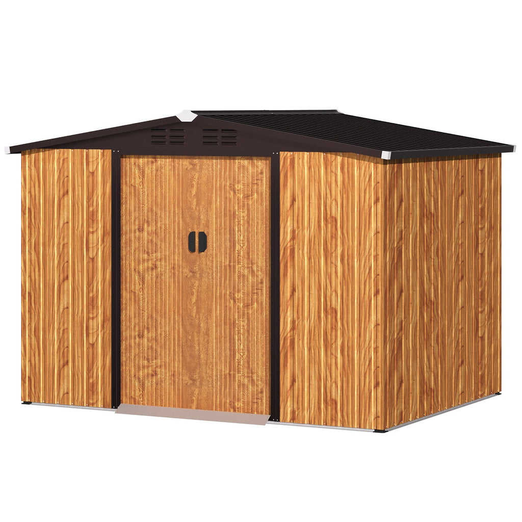 YODOLLA 8x6 Woodgrain Outdoor Storage Shed