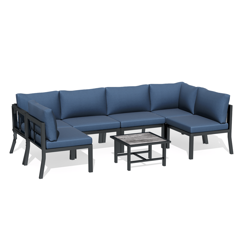 YODOLLA 7 Pieces Patio Furniture Set, Blue