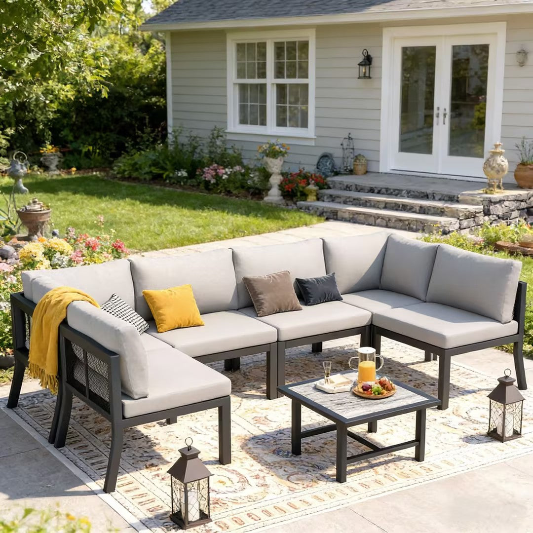 YODOLLA 7 Pieces Patio Furniture Set, Greybest