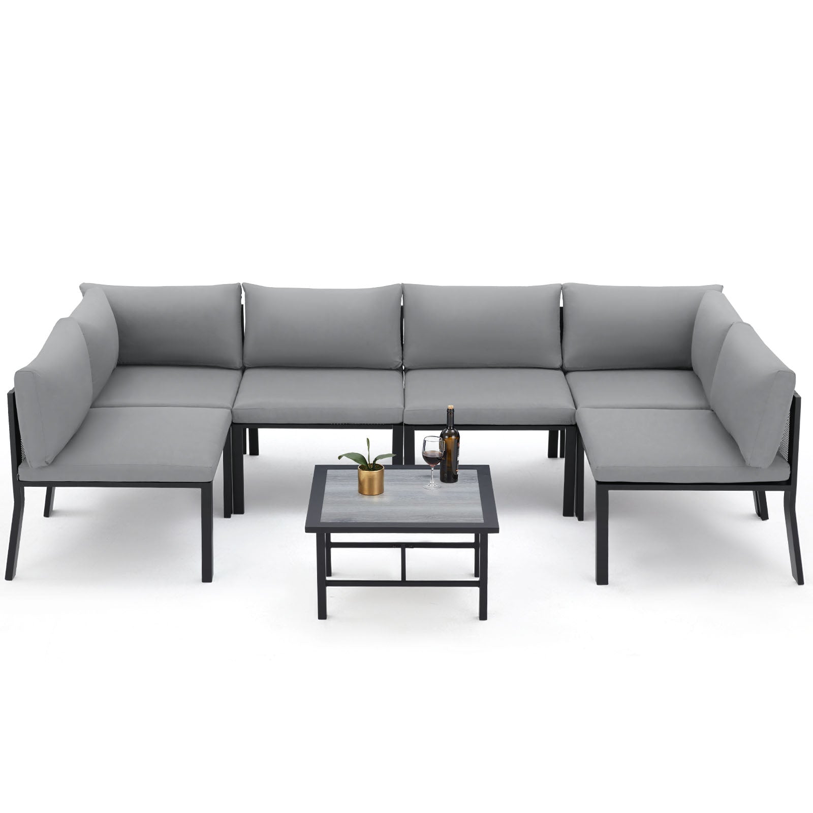 YODOLLA 7 Pieces Patio Furniture Set, Greybest