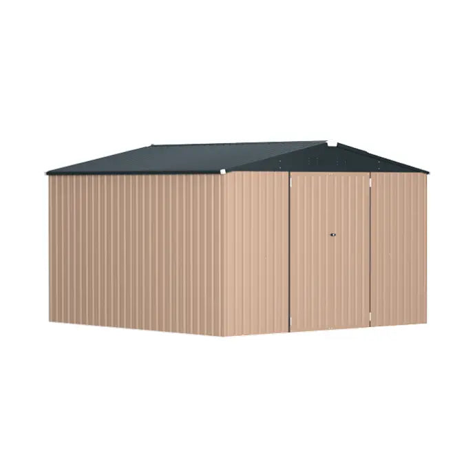 YODOLLA 10' x 10' Shed Outdoor Storage Shed with Lockable Doors, Grey