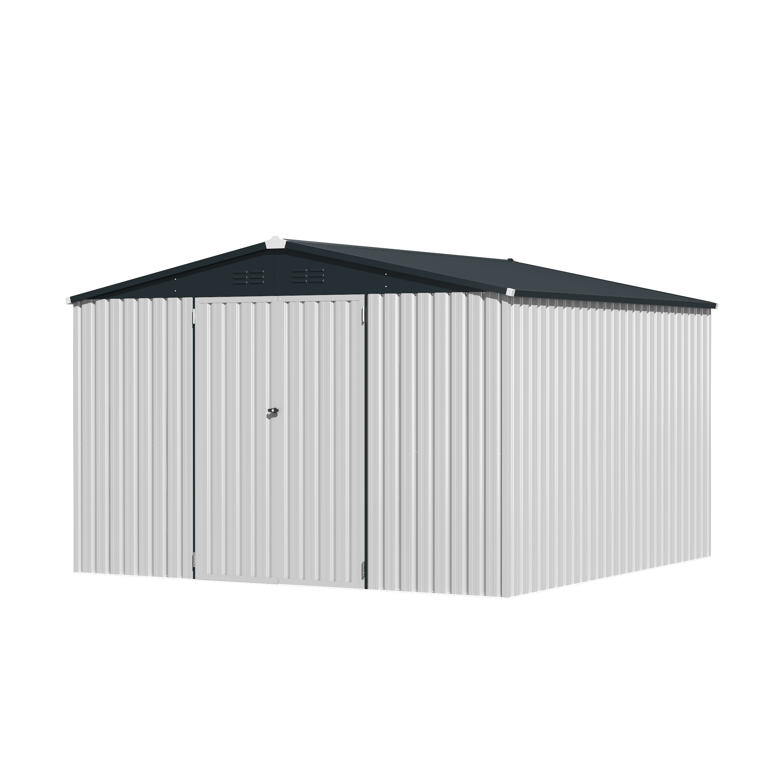 YODOLLA 10'x10' White Metal Storage Shed