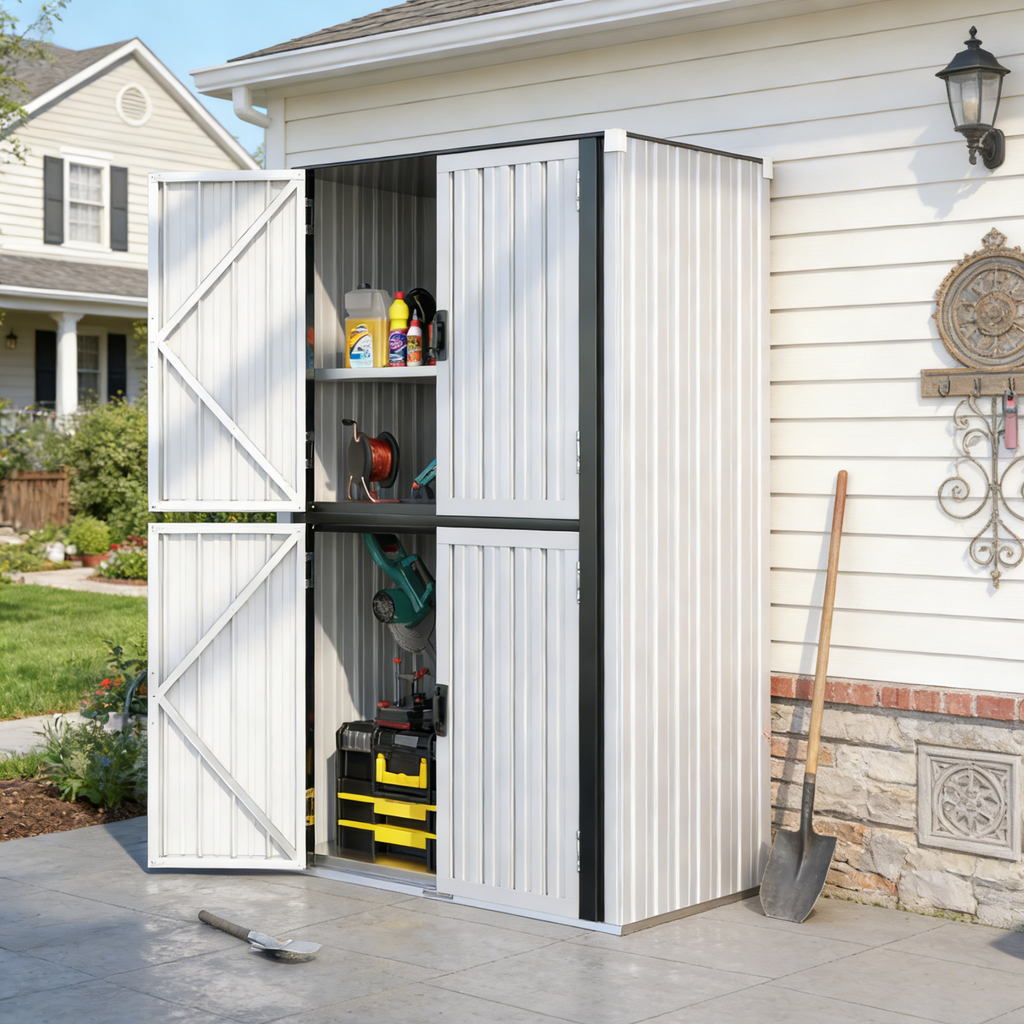 YODOLLA Outdoor Cabinet Outdoor Storage Cabinet, Whitebest