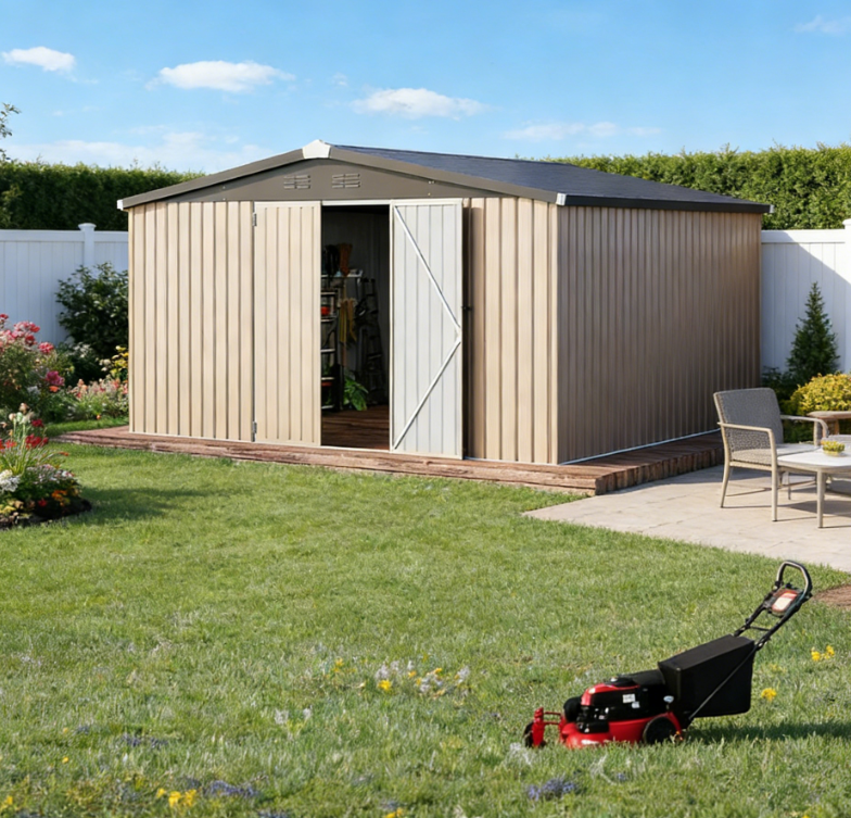 YODOLLA Shed 12' x 12' Storage Shed, Grey