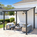 YODOLLA 10' x 8' Lean to Gazebo Pergola for Patio, Dark Grey