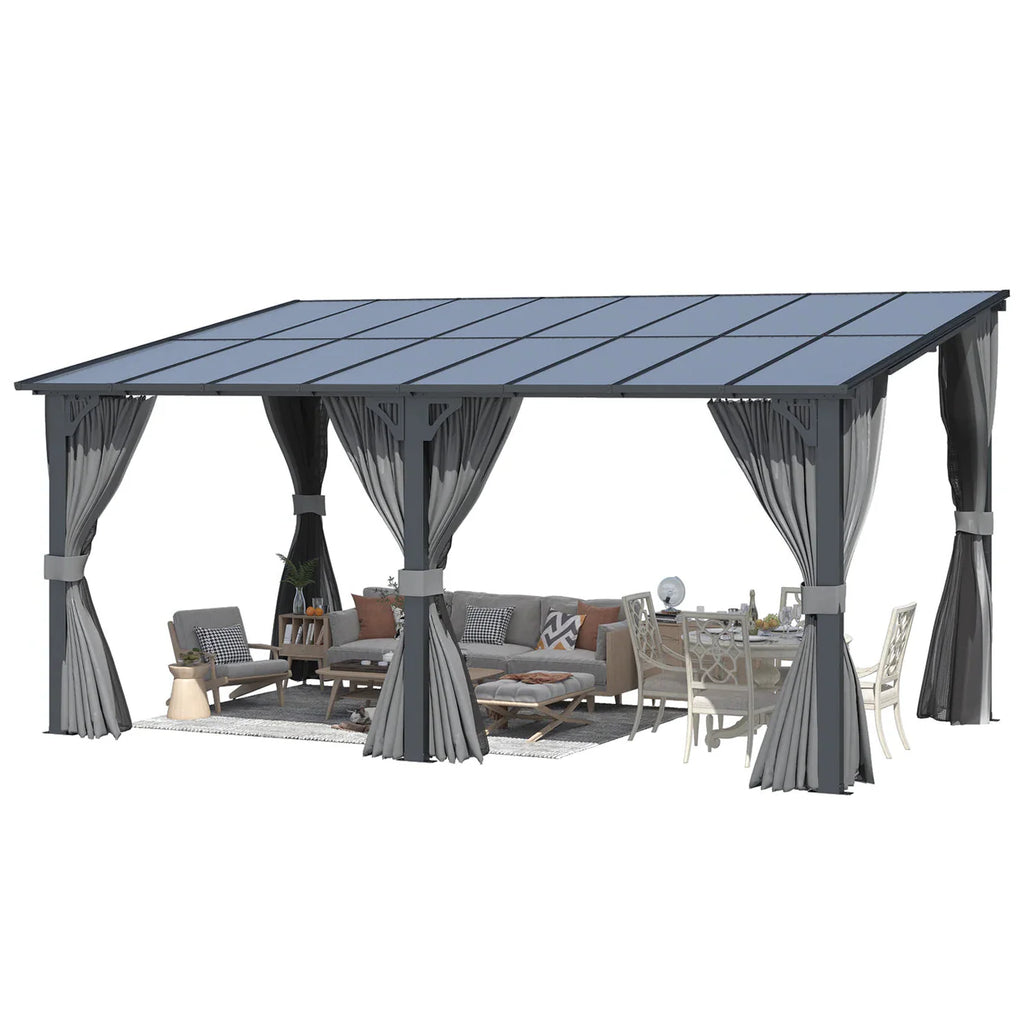YODOLLA 16' x 10' Gazebo Outdoor Pergola for Patio with Curtains and Netting
