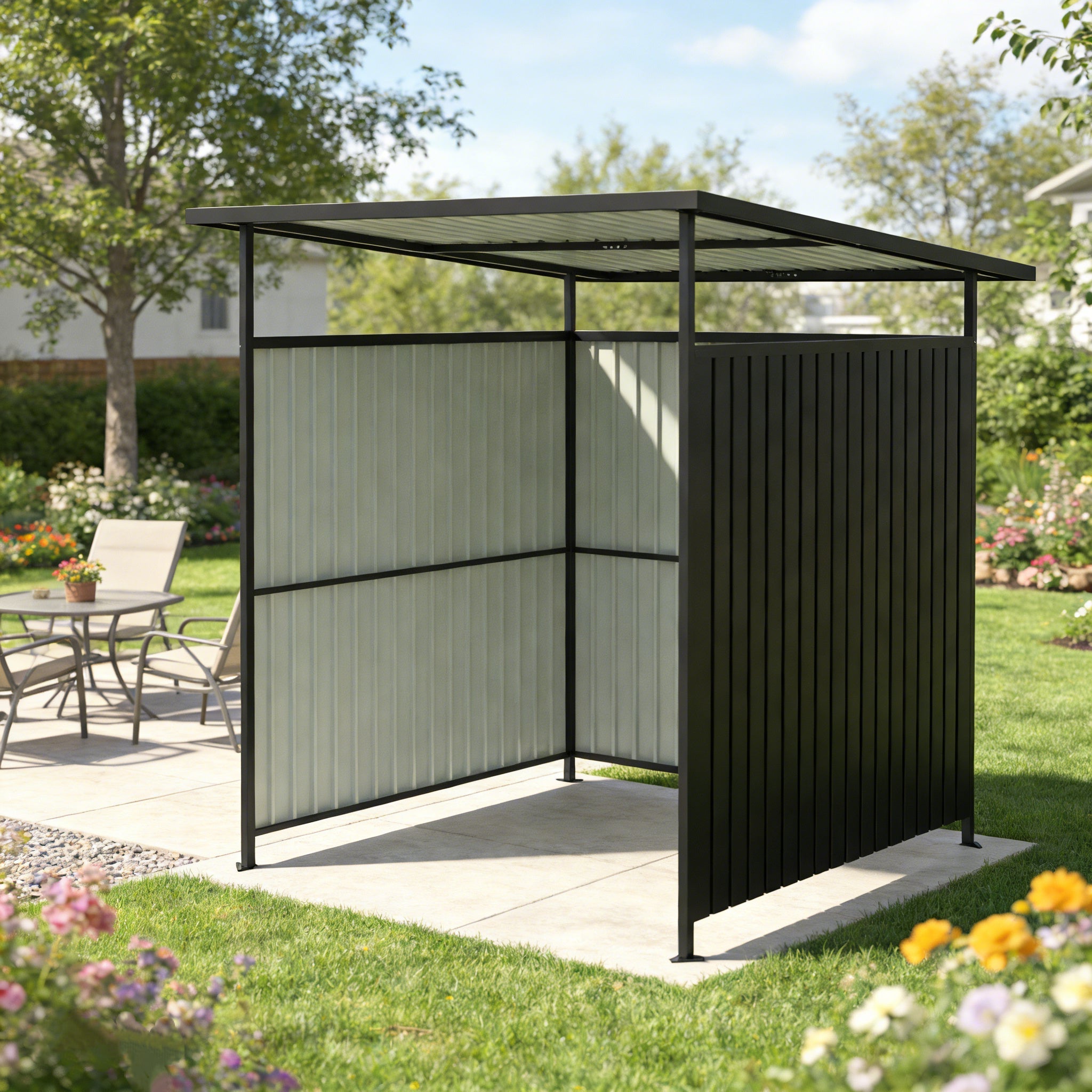 YODOLLA 6' x 6' Gazebo Outdoor Pergola for Patio, Small Lean to Hardtop Grill Gazebo