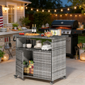 YODOLLA Grill Cart Outdoor with Storage, Graybest
