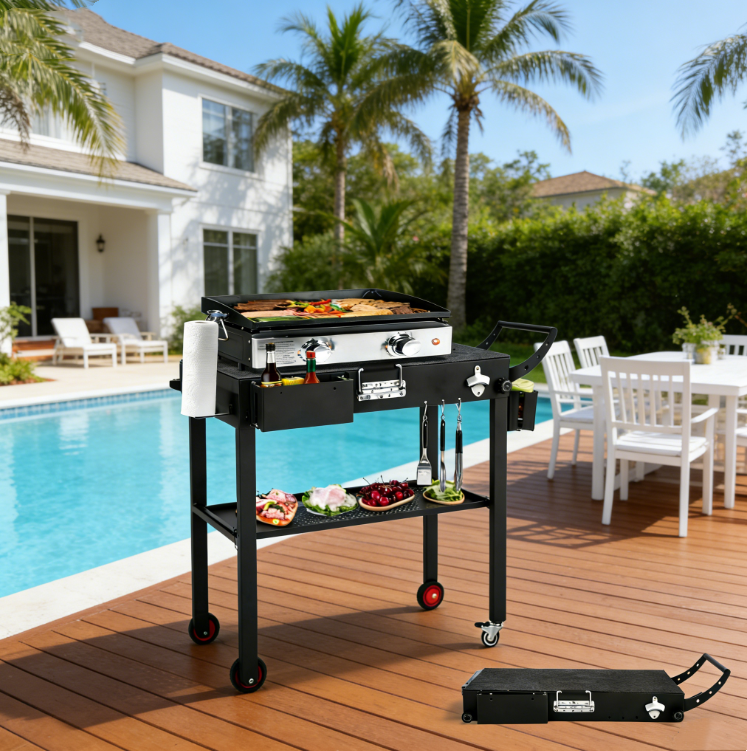 YODOLLA Outdoor Grill Table, Folding Portable Grill Cart