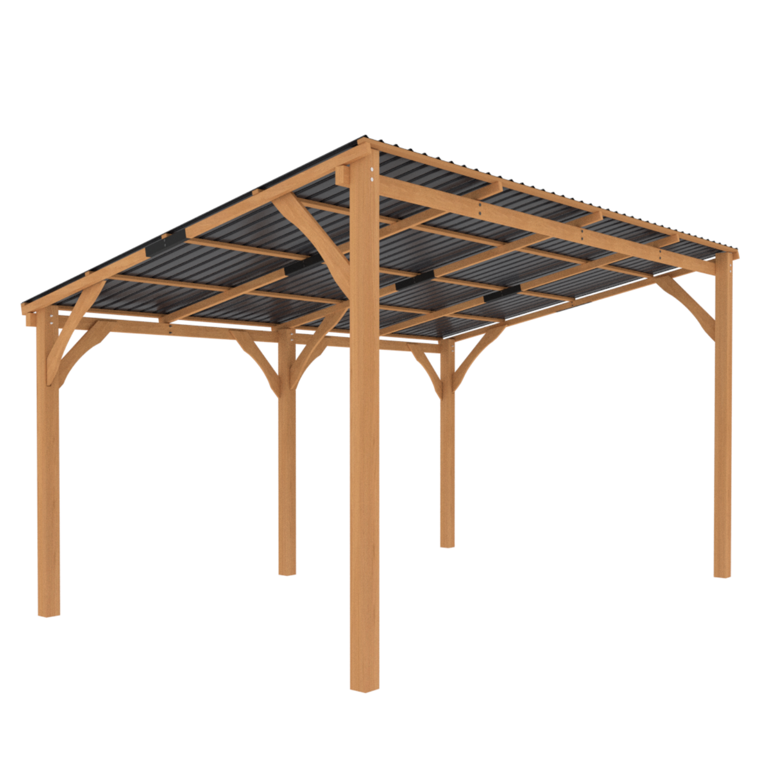 YODOLLA Outdoor Wooden Gazebo, Patio Lean to Hardtop Pergolas and Gazebos